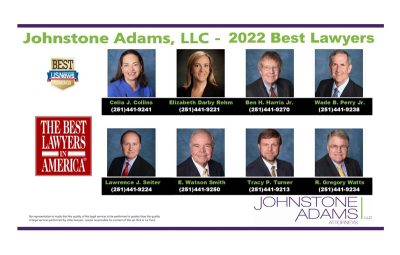 Johnstone Adams Attorneys Named "2022 Best Lawyers"