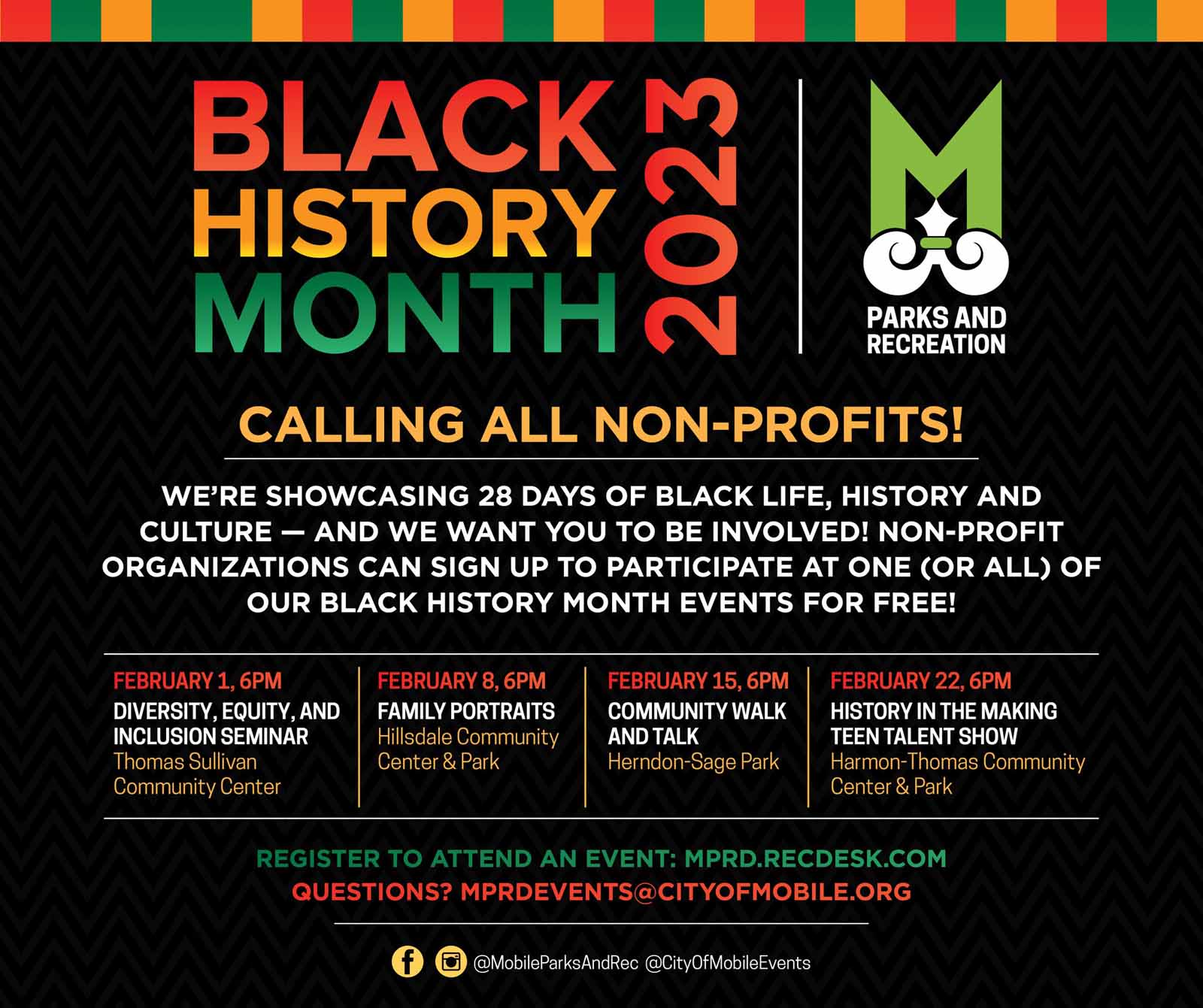 Mobile Parks And Rec To Celebrate Black History Month