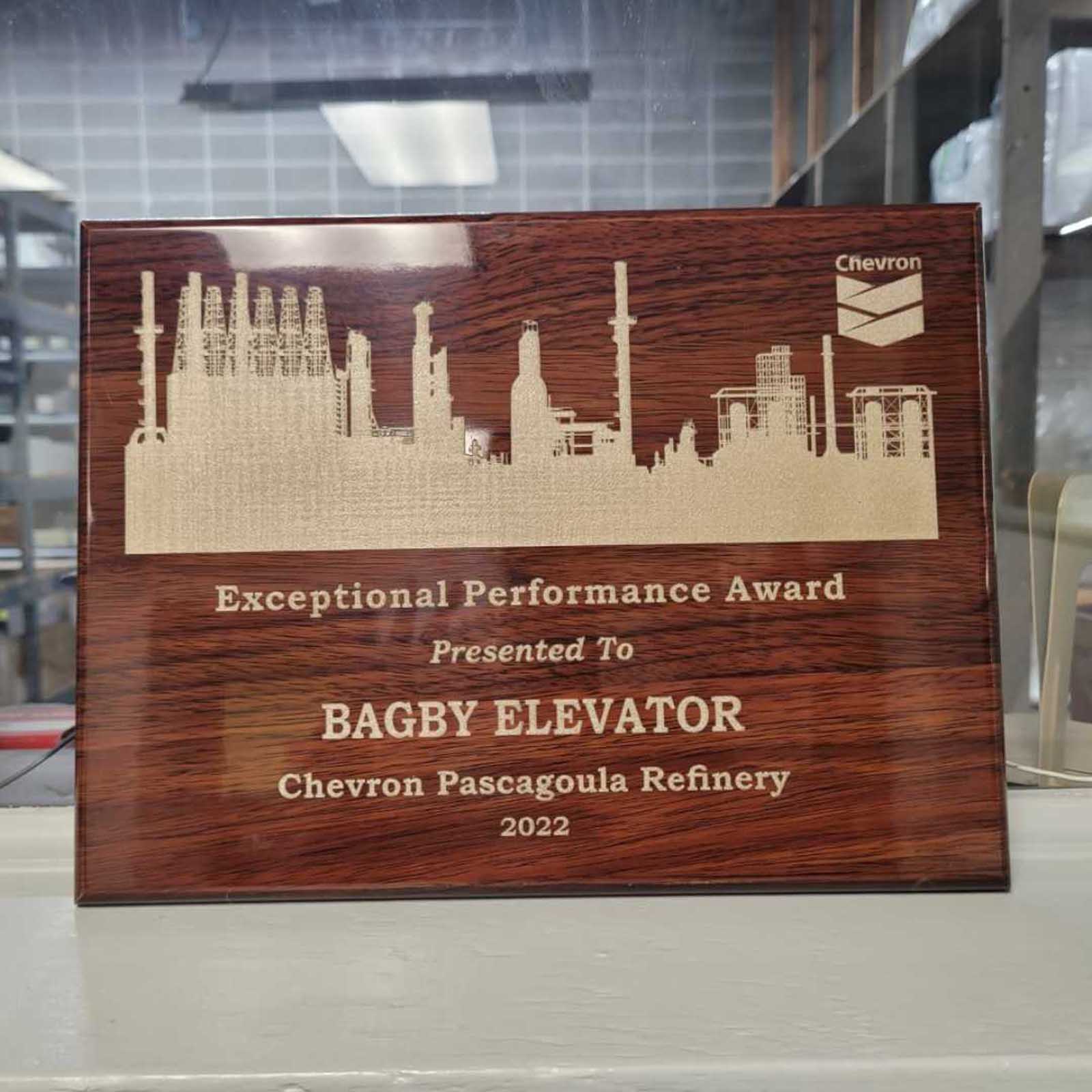 Bagby Elevator Wins Performance Award From Chevron