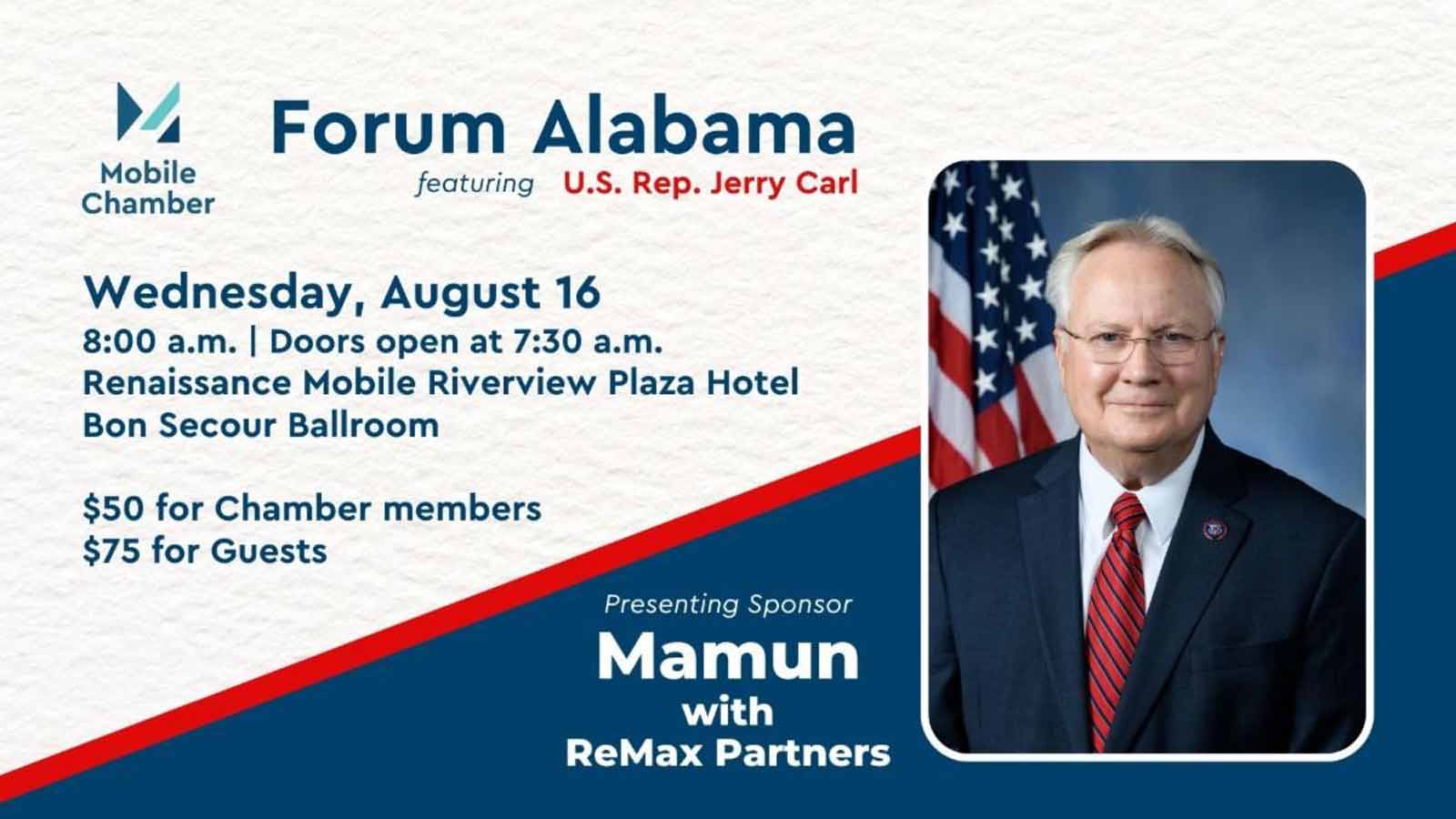 U.S. Rep. Jerry Carl To Speak At Forum Alabama