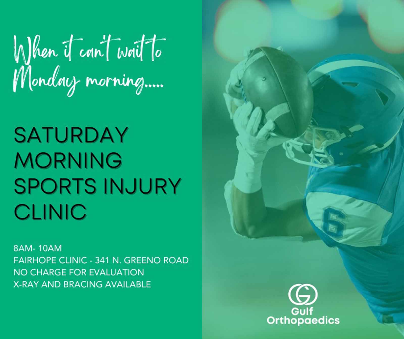 Gulf Orthopaedic Hosting Sports Injury Clinic On Saturdays