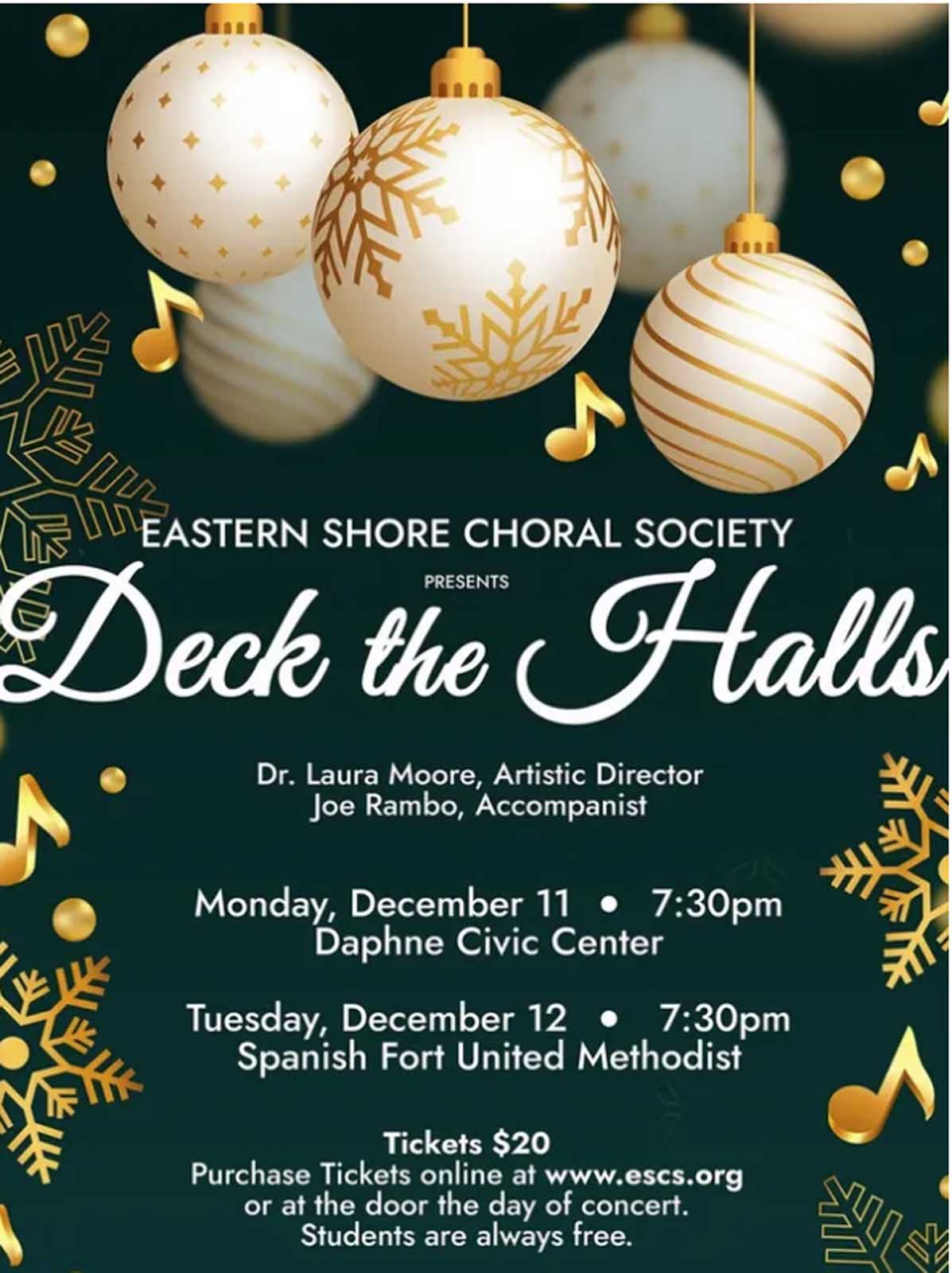 Eastern Shore Choral Society Concerts Announced