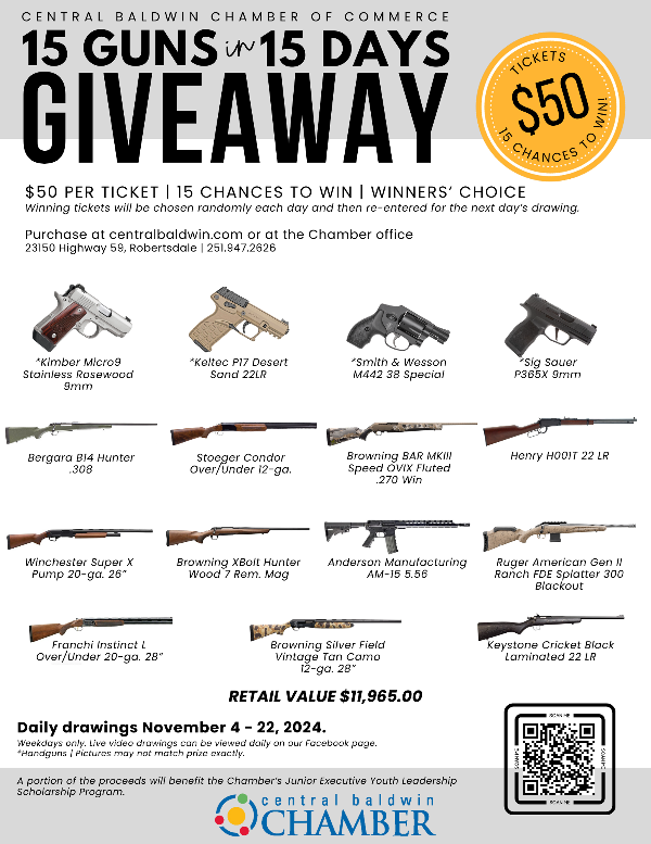 CENTRAL BALDWIN CHAMBER GUN GIVEAWAY OPEN