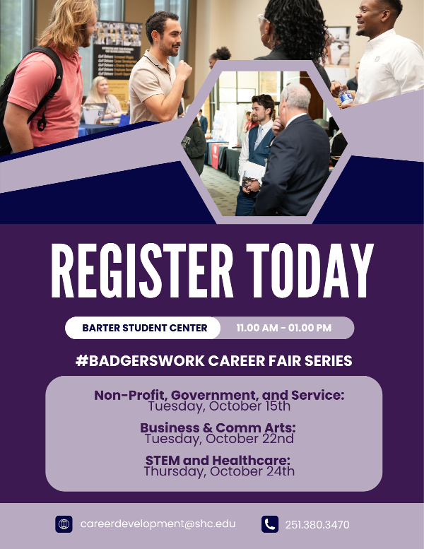 SHC FALL CAREER FAIR SERIES COMING UP