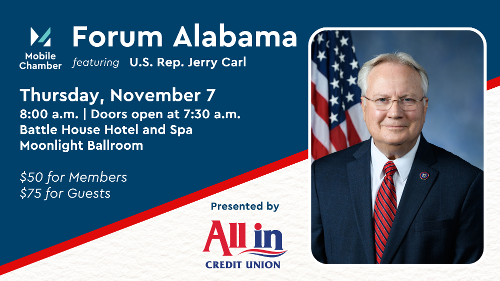 MOBILE CHAMBER’S FORUM ALABAMA TO FEATURE CARL