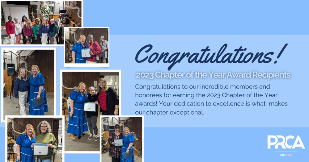 PRCA MOBILE CHAPTER EARNS CHAPTER OF THE YEAR AWARDS FOR 2023