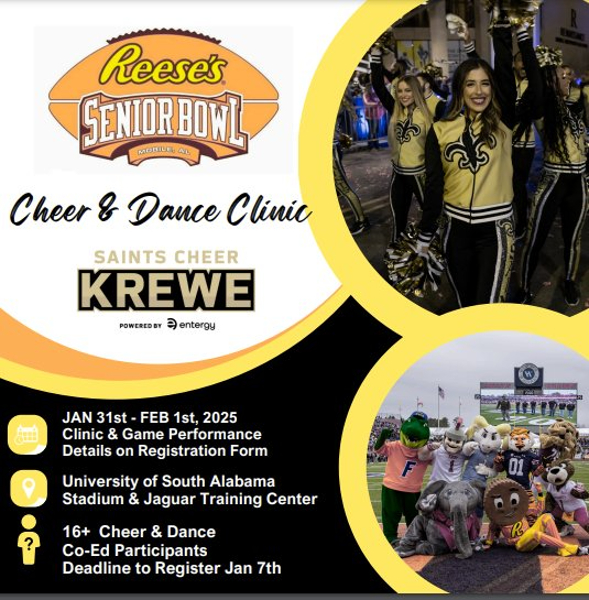 SENIOR BOWL TO HOST FIRST-EVER CHEERLEADING CLINIC