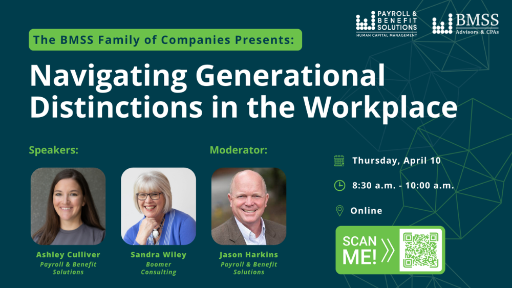 WEBINAR ON GENERATIONAL DISTINCTIONS COMING UP