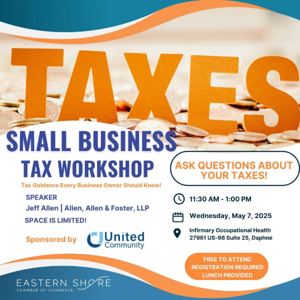 EASTERN SHORE CHAMBER TAX WORKSHOP COMING UP