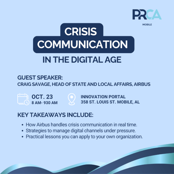 PRCA MOBILE BREAKFAST TO FOCUS ON CRISIS COMMUNICATION
