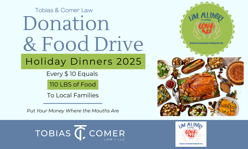 TOBIAS & COMER LAW HOSTING FOODDONATION DRIVE