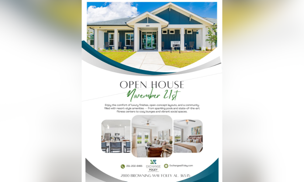 the exchange at Foley apartments now open, hosting open house