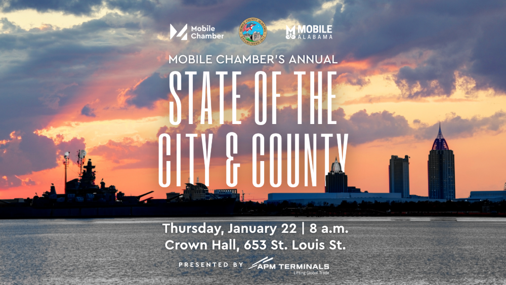 MOBILE CHAMBER’S STATE OF THE CITY, COUNTY COMING UP