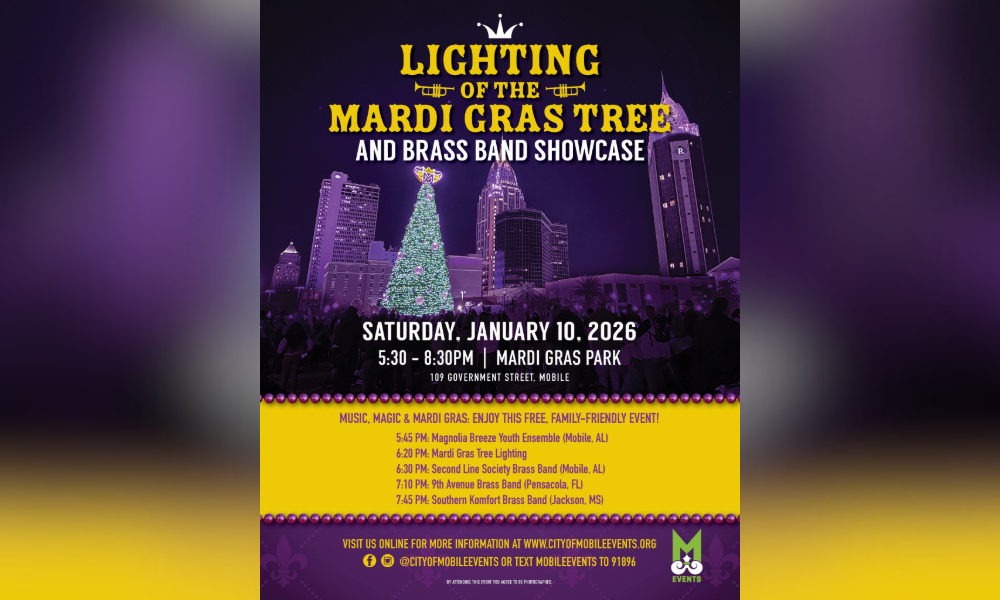 lighting or Mardi gras tree taking place tomorrow