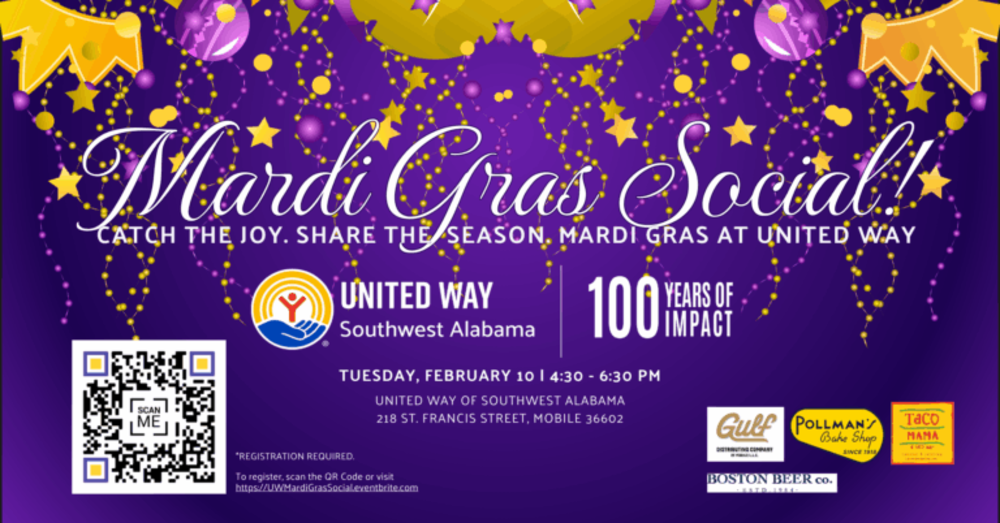 UNITED WAY MARDI GRAS SOCIAL COMING UP