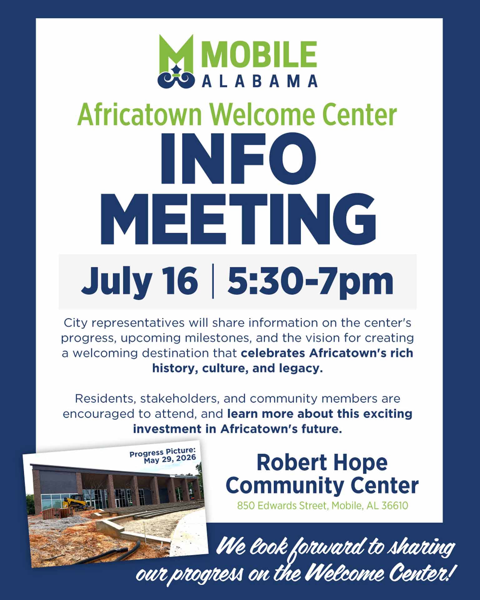 Africatown Welcome Center Update Coming Up