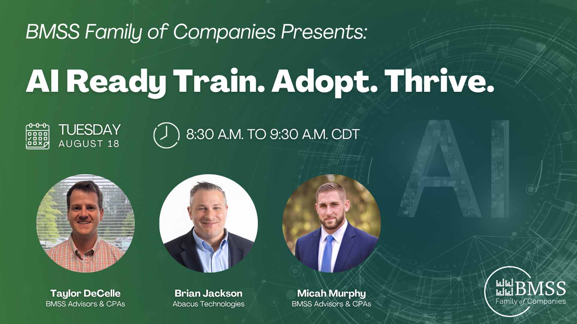 BMSS To Host AI Webinar