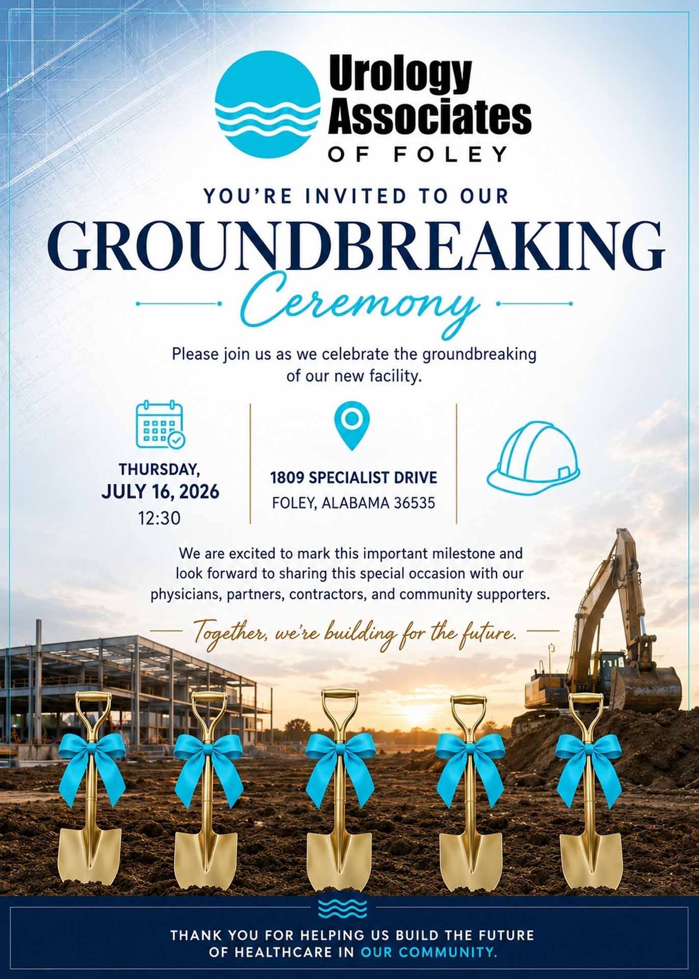 Urology Associates To Host Foley Groundbreaking On July 16