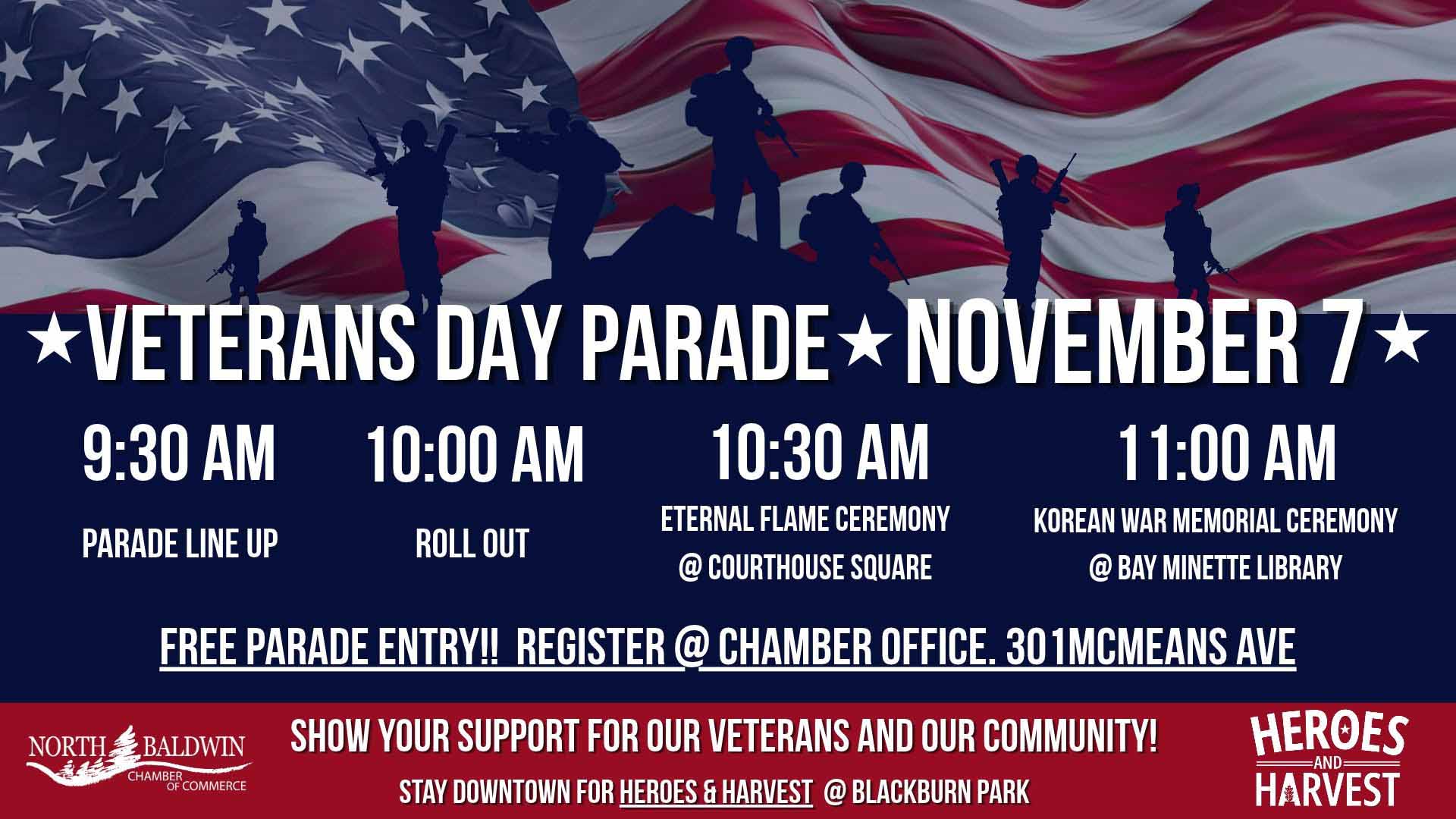 North Baldwin Chamber Announces Veterans Day Parade