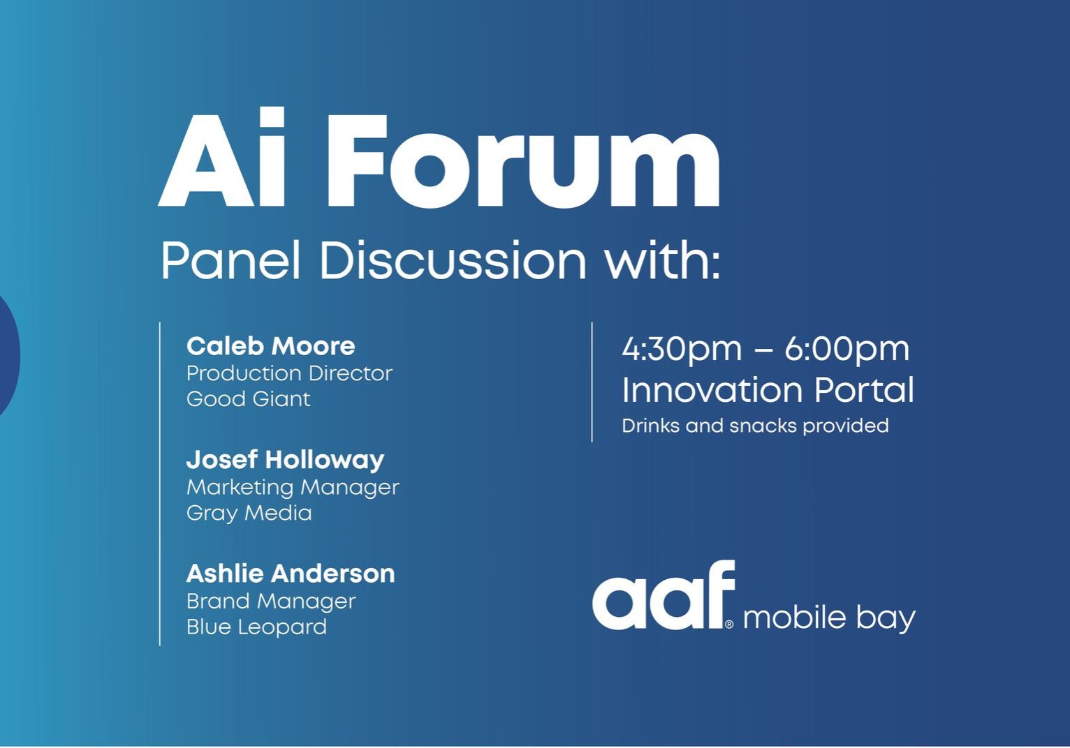 AAF MOBILE BAY TO HOLD FORUM ON AI