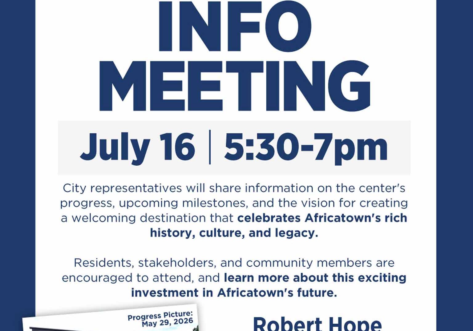 Africatown Welcome Center Update Coming Up
