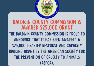 ASPCA GRANTS BALDWIN COUNTY $25,000 FOR TEMPORARY SHELTER