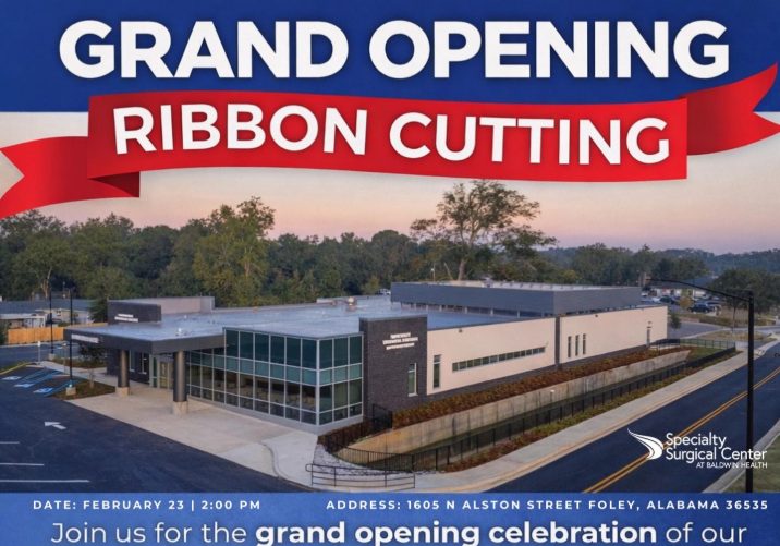 BALDWIN HEALTH TO HOST GRAND OPENING FOR SPECIALTY SURGERY CENTER