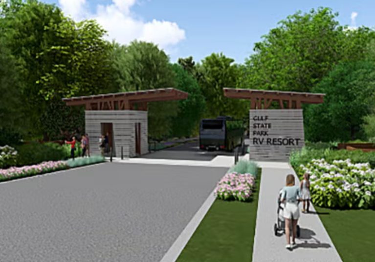 CAMPGROUND BEING BUILT AT GULF STATE PARK