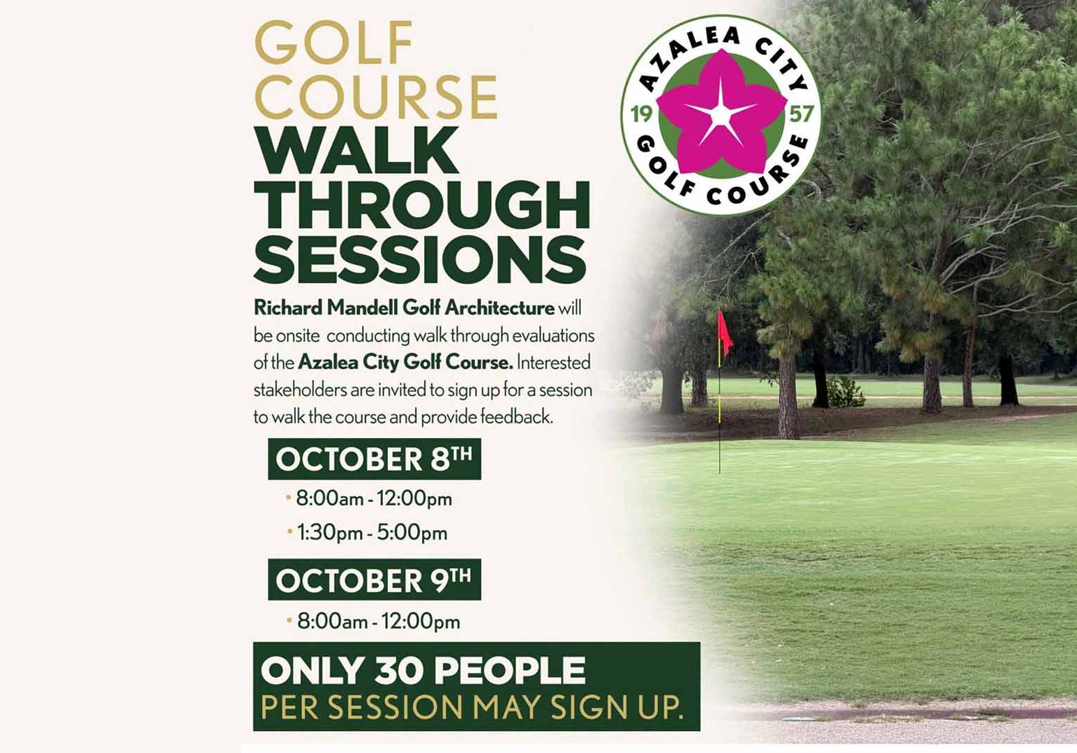City To Host Walkthrough Sessions Of Azalea City Golf Course