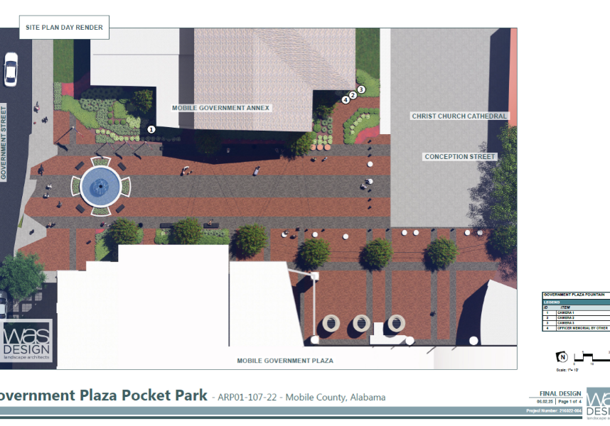 CONSTRUCTION BEGINS ON MOBILE GOVERNMENT PLAZA POCKET PARK