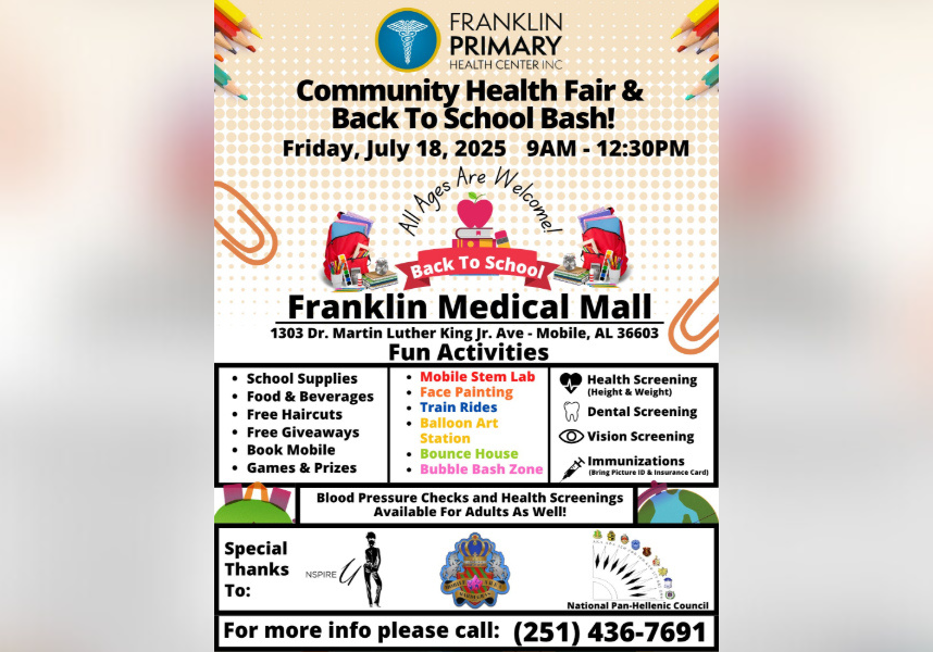 Franklin Primary Health Center to host back to school bash