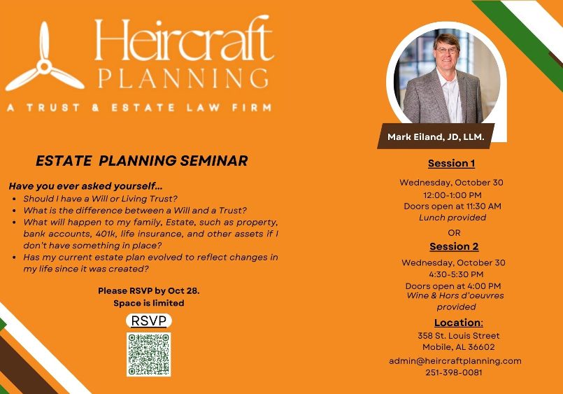 HEIRCRAFT ESTATE PLANNING SEMINARS ANNOUNCED