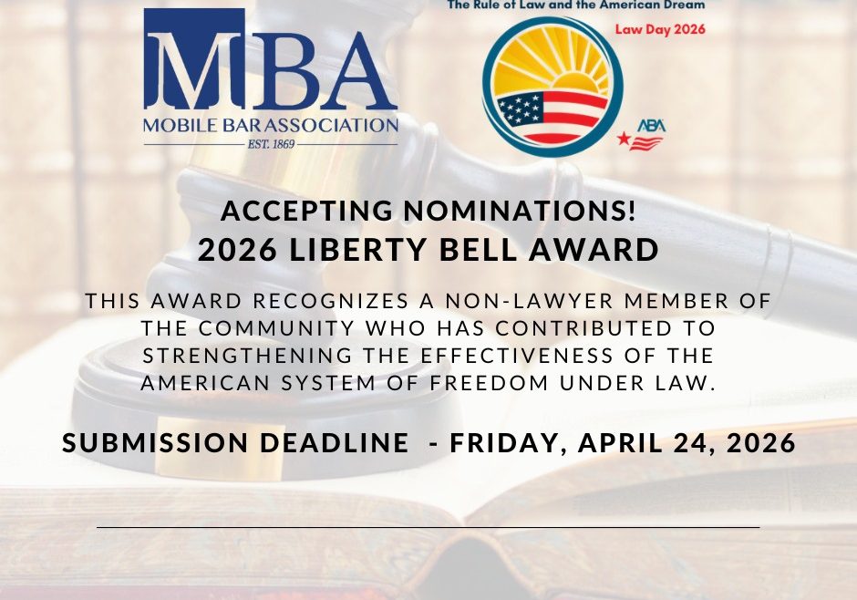 LAST DAY FOR MBA LIBERTY BELL AWARD NOMINATIONS