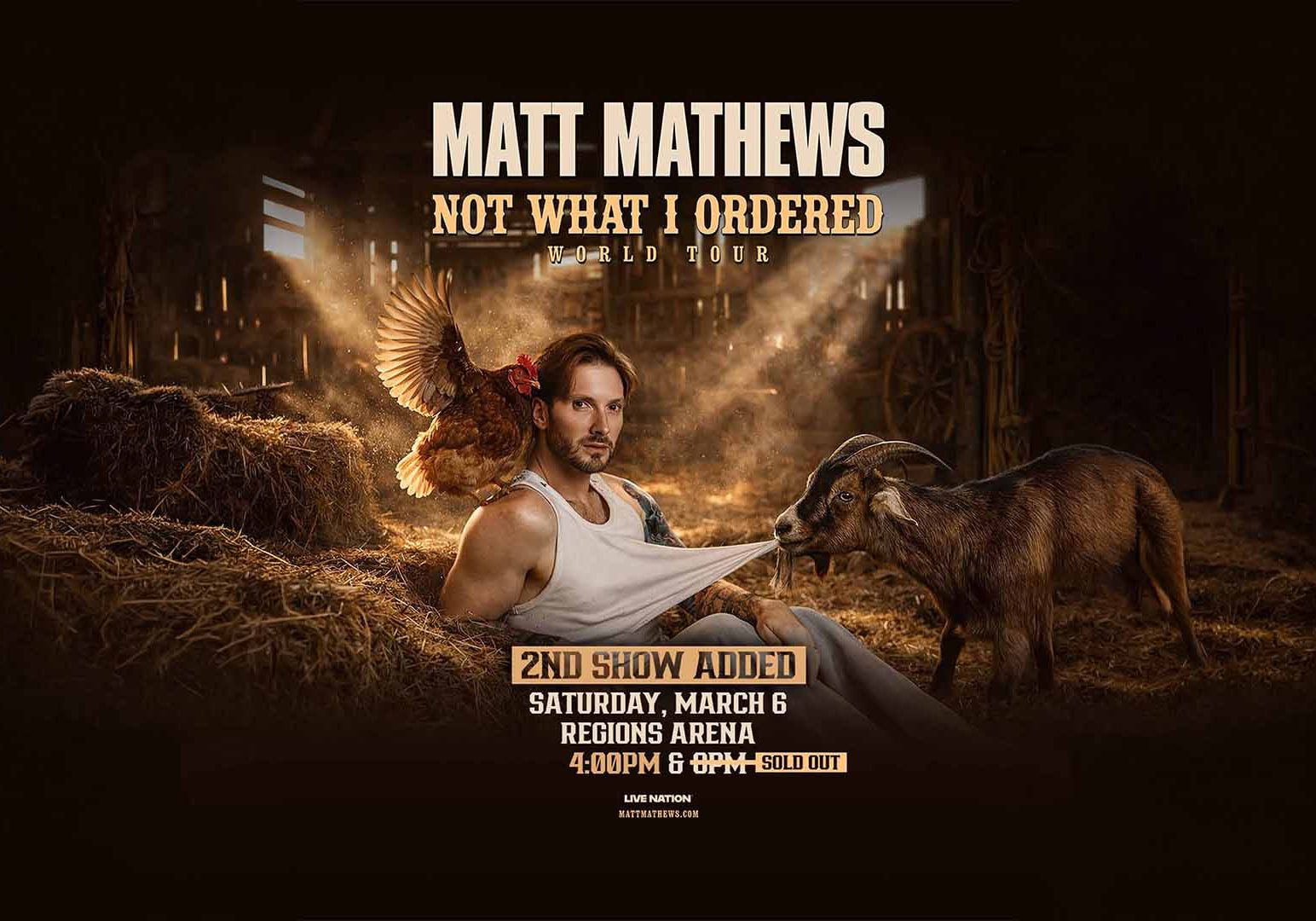 Mathews To Headline First Regions Arena Event