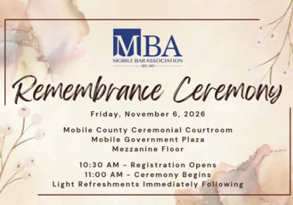 MBA To Hold Remembrance Ceremony On November 6