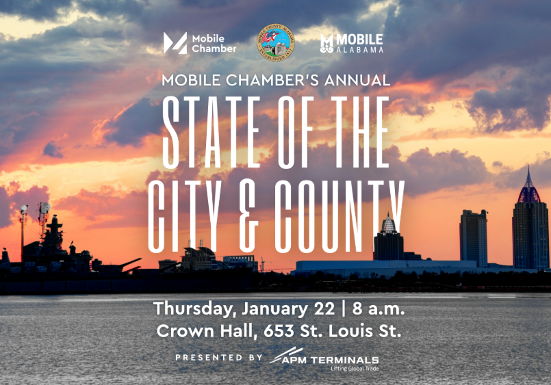MOBILE CHAMBER’S STATE OF THE CITY, COUNTY COMING UP