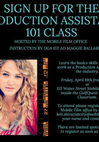 MOBILE FILM OFFICE TO HOST PRODUCTION ASSISTANT CLASS