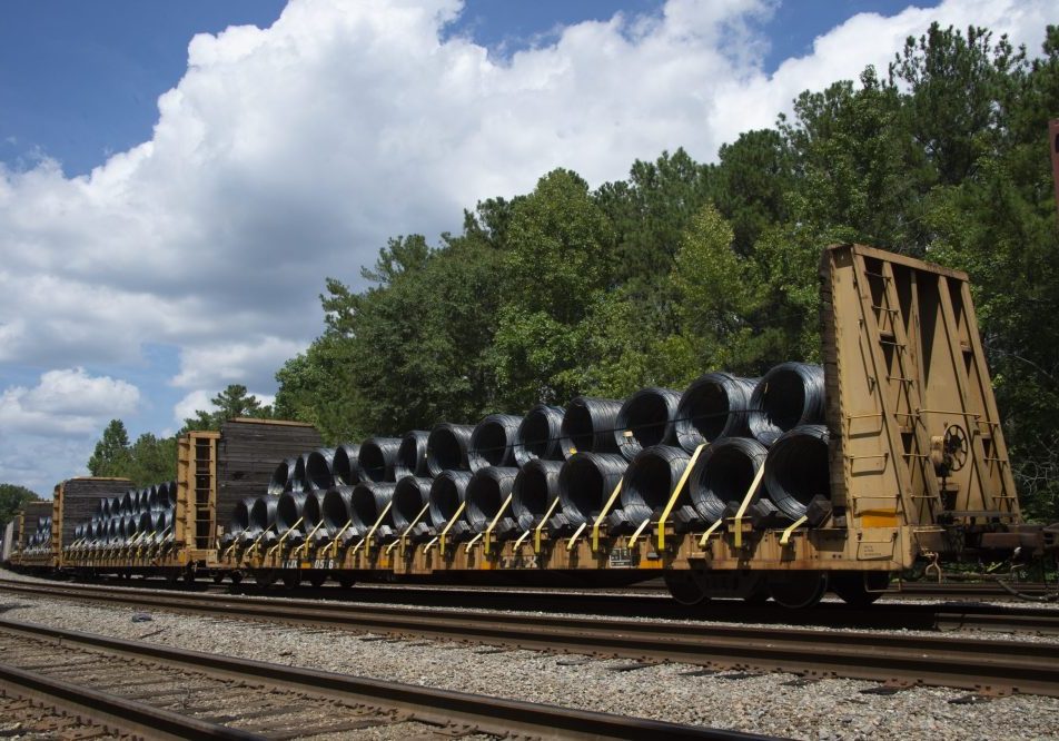 Metal, mixed freight train