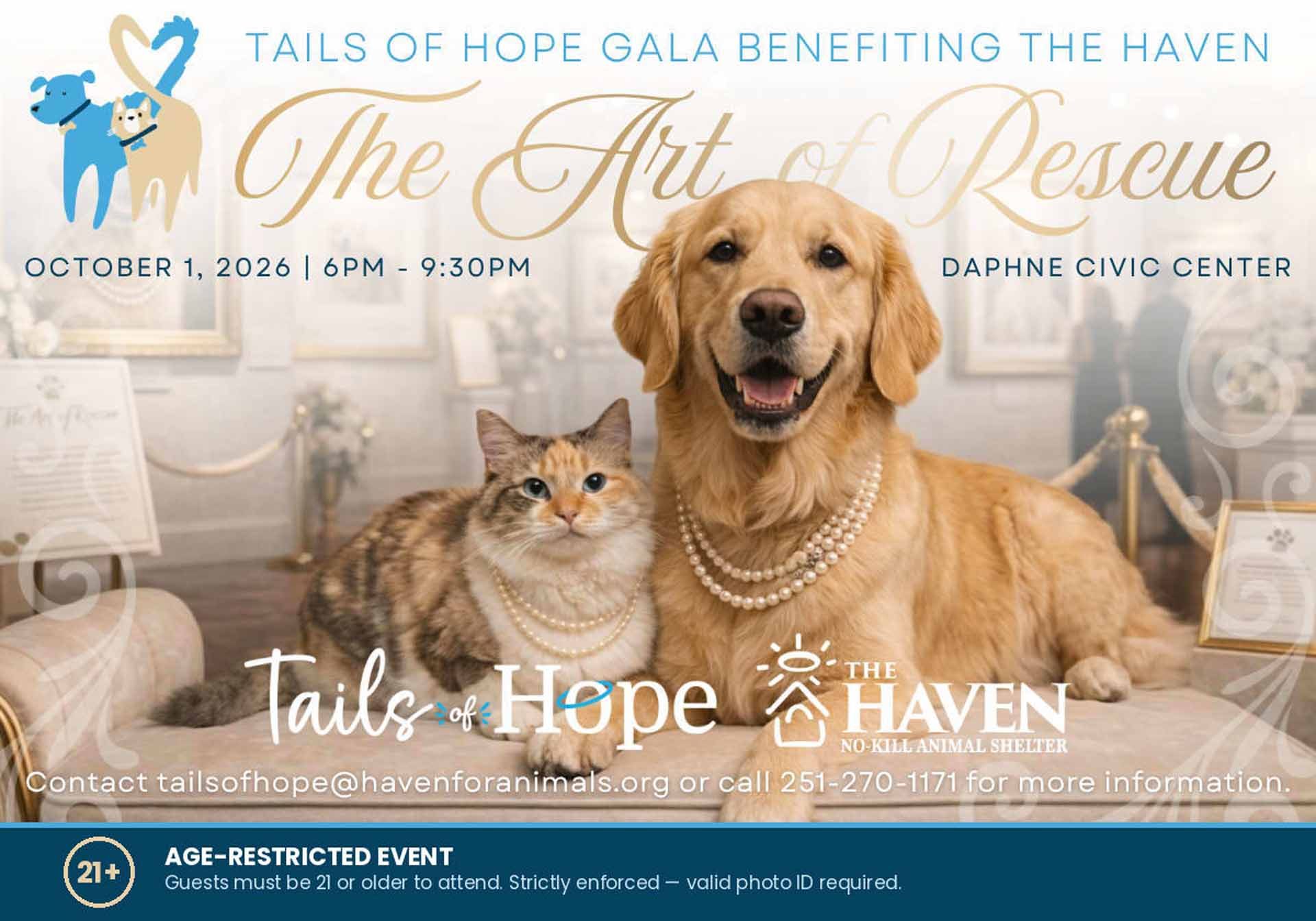 The Haven To Host Tails Of Hope Gala Fundraiser On October 1