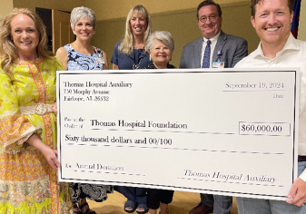 THOMAS HOSPITAL AUXILIARY DONATES $60,000 TO FOUNDATION