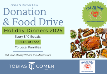 TOBIAS & COMER LAW HOSTING FOODDONATION DRIVE