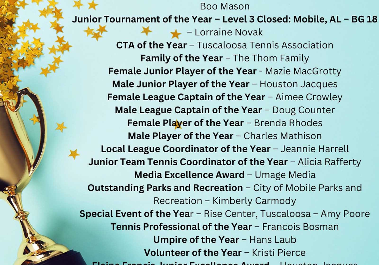 Charles Mathison Named USTA Alabama Player Of The Year