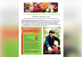 gulf Shores garden club floral seminar set for February 4
