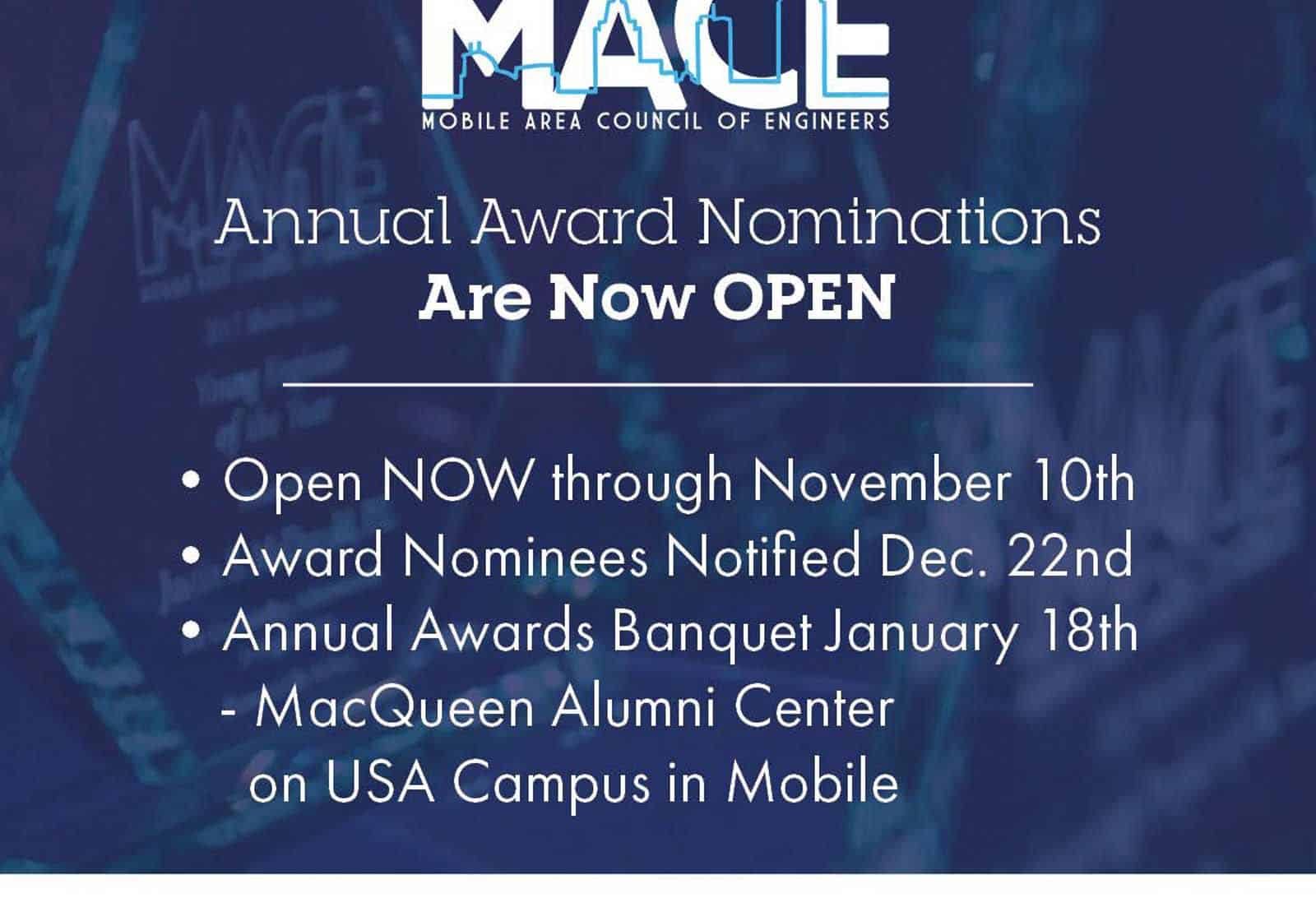 MACE Nomination Period Open