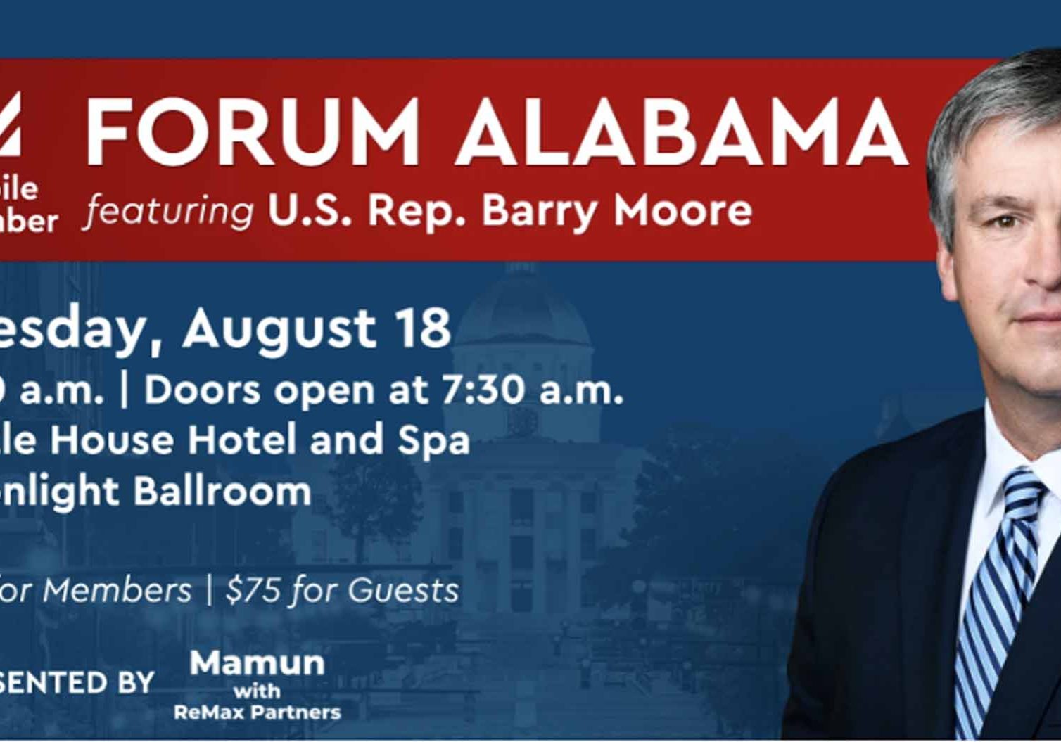 moore to speak at forum alabama