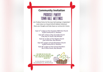 prodisee pantry holding meeting for north Baldwin County facility