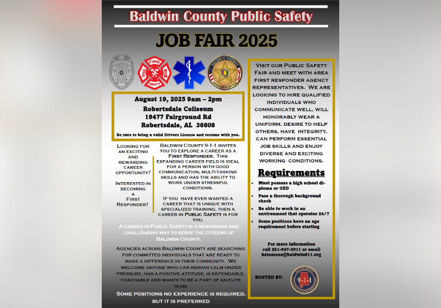 public safety job Fair Coming to robertsdale coliseum