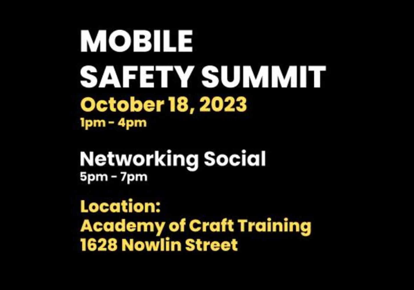 Safety Summit Coming Up